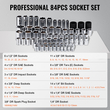VEVOR 121-Piece Mechanics Tool Set 1/4&quot; 3/8&quot; 1/2&quot; Drive Sockets SAE and Metric
