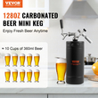 VEVOR Pressurized Growler Mini Beer Keg Draft Beer Growler Home 128Oz 4L Μαύρο
