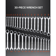 Σετ κλειδιών VEVOR Combination 30 PCS SAE 1/4&quot; έως 1&quot;, Metric 8-24mm Organizer Rack