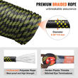VEVOR Vertical Lifeline 150ft (45,7m) Outdoor Climbing Rope Black &amp; Yellow
