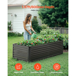 VEVOR Μεταλλικό υπερυψωμένο κρεβάτι κήπου 6x3x2ft εξωτερικό γαλβανισμένο κουτί φυτευτής σκούρο γκρι