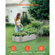 VEVOR Μεταλλικό Υπερυψωμένο Κρεβάτι Κήπου 4x2x1 ft Ασημί Γαλβανισμένο Κουτί Ζαρντινιέρας εξωτερικού χώρου