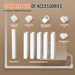 VEVOR Mini Split Line Set Cover 76,2mm W 3110mm L, PVC Διακοσμητικό κάλυμμα γραμμής σωλήνων για κλιματιστικό με 5 ευθείες αγωγούς &amp; πλήρη εξαρτήματα Εύκολη εγκατάσταση, Βάφεται για αντλίες θερμότητας, Λευκό