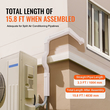 VEVOR Mini Split Line Set Cover 76,2mm W 4830mm L, PVC Διακοσμητικό κάλυμμα γραμμής σωλήνων για κλιματιστικό με 4 ευθείες αγωγούς &amp; πλήρη εξαρτήματα Εύκολη εγκατάσταση, Βάφεται για αντλίες θερμότητας, Λευκό