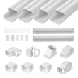 VEVOR Mini Split Line Set Cover 76,2mm W 5350mm L, PVC Διακοσμητικό κάλυμμα γραμμής σωλήνα για κλιματιστικό με 4 ίσιες αγωγούς &amp; πλήρη εξαρτήματα Εύκολη εγκατάσταση, Βάφεται για αντλίες θερμότητας, Λευκό