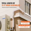 VEVOR Mini Split Line Set Cover 76,2mm W 5400mm L, PVC Διακοσμητικό κάλυμμα γραμμής σωλήνων για κλιματιστικό με 10 ευθείες αγωγούς &amp; πλήρη εξαρτήματα Εύκολη εγκατάσταση, Βάφεται για αντλίες θερμότητας, Λευκό
