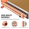 VEVOR 18&quot; x 20&quot; Εναλλάκτης θερμότητας Νερό σε Αέρα 3 σειρές 3/8&quot; Χάλκινες θύρες 242 πτερύγια