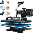 VEVOR Heat Press, 5 σε 1 Heat Press Machine 12x15, εκτυπωτής μεταφοράς εξάχνωσης Clamshell, γρήγορη θέρμανση, ψηφιακός ακριβής έλεγχος θερμοκρασίας, βινυλίου θερμότητας για T-Shirt Plate Mug Cup, 1250W