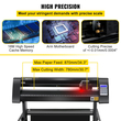 VEVOR Vinyl Cutter, 870mm Vinyl Plotter, LED Screen Plotter Cutter, Ημιαυτόματο ενσωματωμένο οπτικό μάτι για ακριβή καθοδήγηση, συμβατό με λογισμικό SignMaster για σύστημα Windows με βάση