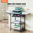 VEVOR Heat Press Table 3 Tier Movable Heat Press Stand Αναδιπλούμενο με ρόδες καφέ