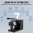 VEVOR Hat Heat Press, 4-σε-1 Cap Heat Press Machine, Clamshell Sublimation Transfer 6x3 ιντσών, Ψηφιακός χρονοδιακόπτης LCD Έλεγχος θερμοκρασίας με 4 τμχ Καμπύλα θερμαντικά στοιχεία (6x3/6,7x2,7/6,7x2,7/8,1x3,5)
