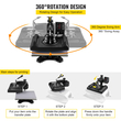 VEVOR Heat Press Machine 12 x 15 Inch 8 in 1 Heat Press 360° Swing Away Black Heat Press 1000W Μηχάνημα εκτύπωσης πουκάμισου 8 σε 1 Θέρμανση διπλού σωλήνος για πιάτα DIY Καπάκι κούπες