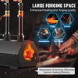 VEVOR Portable Propane Forge 3 Burner Farrier Forge 2600℉ Tool Knife Metal Forge