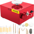 VEVOR 0-2000 RPM Τροχός κεραμικής, Μίνι κεραμικός τροχός 30 W, Μηχανήματα πηλό DIY ρυθμιζόμενης ταχύτητας, ηλεκτρικά κιτ γλυπτικής με 3 δίσκους πικάπ και εργαλεία 16 τεμ.