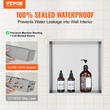 VEVOR 33,02 x 33,02 cm No Tile Shower Niche 304 Inox, Inserted Wall-Inserted Niche Double Ralfes, Σφραγισμένη αδιάβροχη ανθεκτική στη σκουριά, Μοντέρνα θέση για αποθήκευση σαπουνιού μπάνιου ντους, ασημί