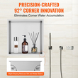 VEVOR 33,02 x 33,02 cm No Tile Shower Niche 304 Inox, Inserted Wall-Inserted Niche Double Ralfes, Σφραγισμένη αδιάβροχη ανθεκτική στη σκουριά, Μοντέρνα θέση για αποθήκευση σαπουνιού μπάνιου ντους, ασημί
