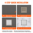 VEVOR 33,02 x 33,02 cm No Tile Shower Niche 304 Inox, Inserted Wall-Inserted Niche Double Ralfes, Σφραγισμένη αδιάβροχη ανθεκτική στη σκουριά, Μοντέρνα θέση για αποθήκευση σαπουνιού μπάνιου ντους, ασημί