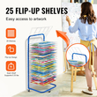 VEVOR Art Drying Rack 25 Removable Shelves Paint Drying Rack with Wheels Blue