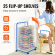 VEVOR Art Drying Rack 25 Removable Shelves Paint Drying Rack with 4 wheels Blue