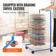 VEVOR Art Drying Rack 25 Removable Shelves Paint Drying Rack with 4 wheels Blue