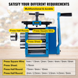 VEVOR Rolling Mills 3&quot;/76mm Μηχανή ελατηρίου κοσμημάτων Αναλογία μετάδοσης κίνησης 1:2,5 Wire Roller Mills 0,1-7mm Πάχος πρέσας Χειροκίνητος Συνδυασμός έλασης για μεταλλικό φύλλο κοσμήματος Τετράγωνο ημικύκλιο σχέδιο