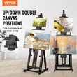 VEVOR Studio H-Frame Easel χωράει τέχνη καμβά έως 77&quot; Beechwood Artists Easel