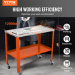 Τραπέζι συγκόλλησης VEVOR 36&quot; x 18&quot;, 1200 lbs Τραπέζι πάγκου εργασίας συγκόλλησης από χάλυβα χωρητικότητας 1200 λίβρες σε ρόδες, φορητός πάγκος εργασίας 2 στρωμάτων με τροχούς πέδησης, 4 υποδοχές εργαλείων, οπές στερέωσης 5/8 ιντσών