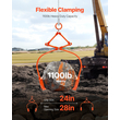 VEVOR 24in Stone Lifting Tongs 2 Claw Steel Rock Langs Swivel Log Grapple
