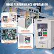VEVOR VFD 3HP 2,2KW 5A Τριφασική Είσοδος AC 380V σε 3 Φάσεις 0-380V Έξοδος 0-2000Hz