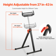 VEVOR 2-pack Rollers Stand Max Load 250 lb Ρυθμιζόμενο 27-43 in για ξυλουργική