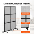 VEVOR Acoustic Room Divider Partition Panel Screen Privacy 2 Pack Ανοιχτό γκρι