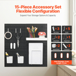 VEVOR Κιτ συνδυασμού Pegboard 11 x 11&quot; Plastic Pegboard 4 πάνελ για το σπίτι μαύρο