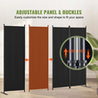 VEVOR Room Divider 4-Panel Πτυσσόμενη οθόνη Privacy Fabric Partition Office Μαύρο