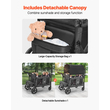 VEVOR Wagon καρότσι για 4 παιδιά Push Pull Quad πτυσσόμενο καρότσι για κάμπινγκ