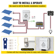 VEVOR PV Combiner Box, 4 String, Solar Combiner Box με ονομαστική ασφάλεια ρεύματος 15A, διακόπτη 63A, Lightning Arreste και Solar Connector, για On/Off Grid Solar Panel System, IP65 Waterproof