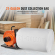 VEVOR Dust Collector, 1HP 460 CFM Air Flow, Rolling Dust Collector with 21-Gallon Dust Collection Bag, 2,5 Micron Bag Filtration, Industrial Workshop Mobile Wood Dust Container με λαβή και τροχούς
