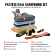 VEVOR Whetstone Kit Sharpening Kit, 2 Dual Sided Grit Whetstones 400/1000 3000/8000, 10PCS Knife Sharpener Kit with 3 αντιολισθητικές βάσεις, Οδηγός γωνίας &amp; λείανσης, πέτρα ισοπέδωσης για όλα τα μαχαίρια, ψαλίδα