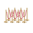 VEVOR 8 τμχ Gold Stanchion Post 6 Red Velvet Ropes Sand Injection Hollow Base