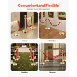 VEVOR 6 τεμ Gold Stanchion Post 4 Red Velvet Ropes Sand Injection Hollow Base