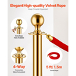 VEVOR 6 τεμ Gold Stanchion Post 4 Red Velvet Ropes Sand Injection Hollow Base