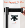 VEVOR 6 τμχ Stanchion Post με 4 ανασυρόμενες ζώνες &amp; κούφια βάση έγχυσης άμμου