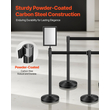 VEVOR 8 τμχ Stanchion Post με 4 αναδιπλούμενες ζώνες &amp; 2 θήκες πινακίδων κοίλη βάση
