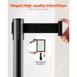 VEVOR 8 τμχ Stanchion Post με 4 αναδιπλούμενες ζώνες &amp; 2 θήκες πινακίδων κοίλη βάση