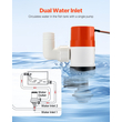 VEVOR Livewell Pump for Boat 12V 800 GPH Livewell Aerator Pump Straight 2 είσοδοι