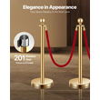 VEVOR 4 τμχ Gold Stanchion Post 3 Red Velvet Ropes Sand Injection Hollow Base
