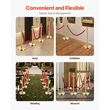 VEVOR 4 τμχ Gold Stanchion Post 3 Red Velvet Ropes Sand Injection Hollow Base
