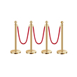 VEVOR 4 τμχ Gold Stanchion Post 3 Red Velvet Ropes Sand Injection Hollow Base