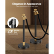 VEVOR 6 τμχ Stanchion Post με 4 μαύρα βελούδινα σχοινιά Sand Injection Hollow Base