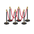 VEVOR 6 τμχ Stanchion Post με 4 Red Velvet Σχοινιά &amp; Sand Injection Hollow Base