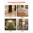VEVOR 8 τμχ Ασημί Stanchion Post 4 Red Velvet Ropes Sand Injection Hollow Base